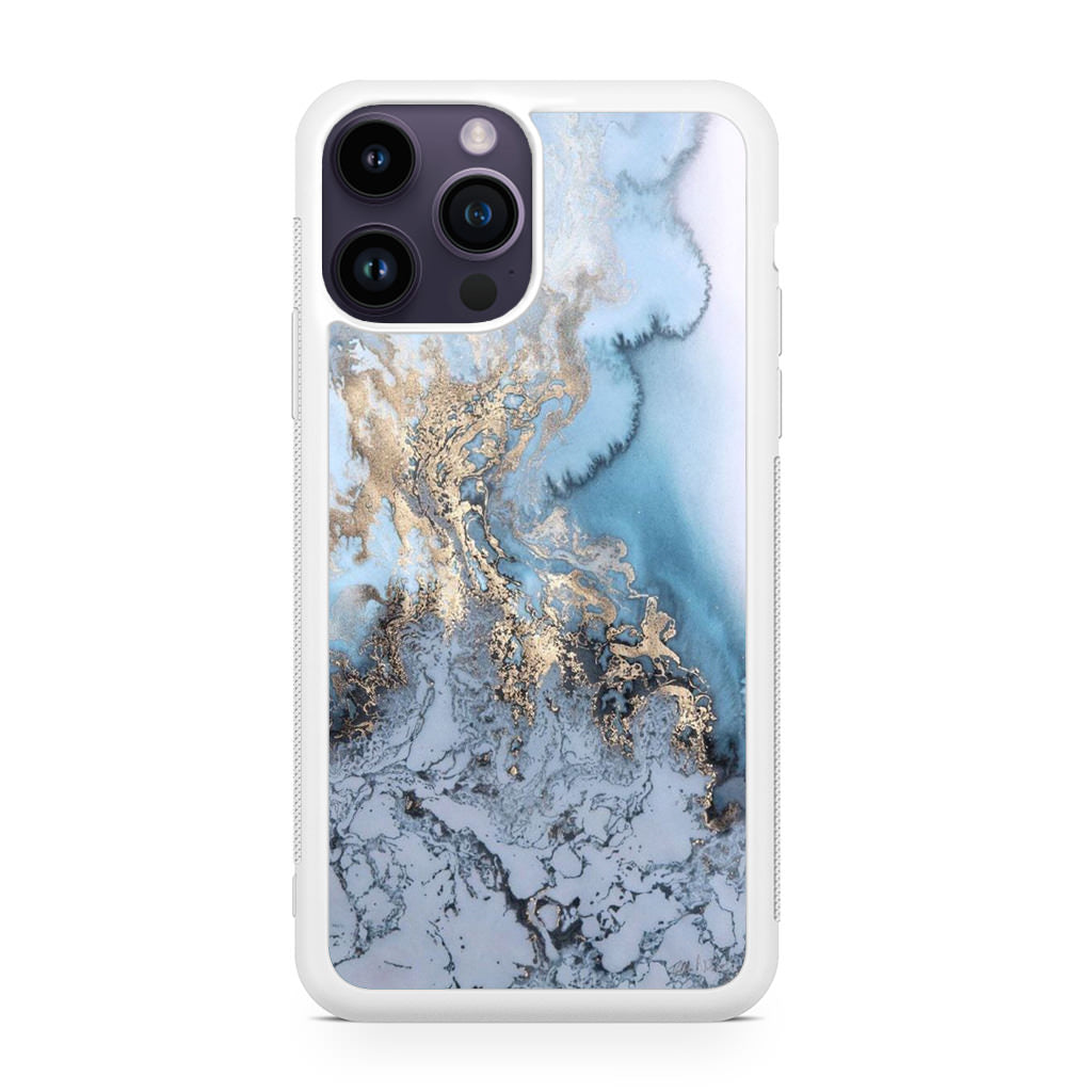 Golden Azure Marble iPhone 14 Pro / 14 Pro Max Case