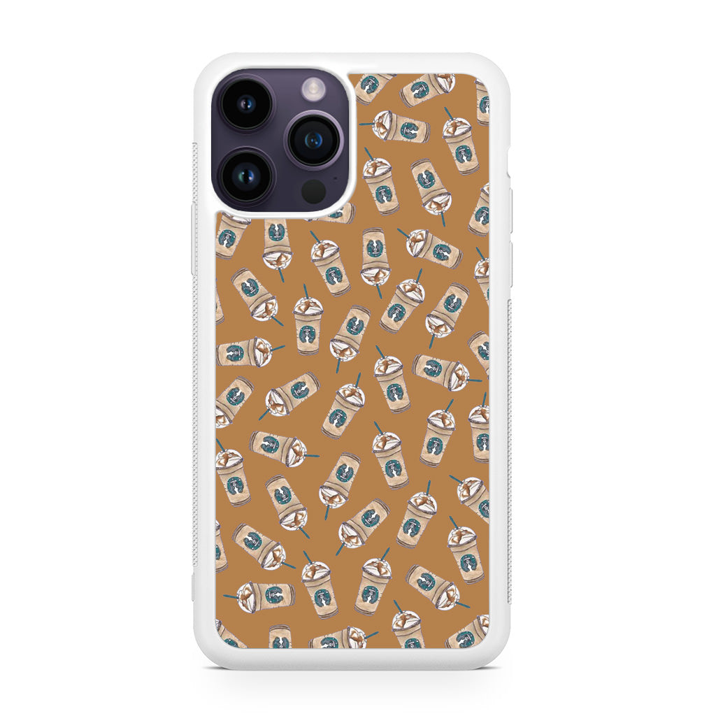 Iced Cappuccinos Lover Pattern iPhone 14 Pro / 14 Pro Max Case