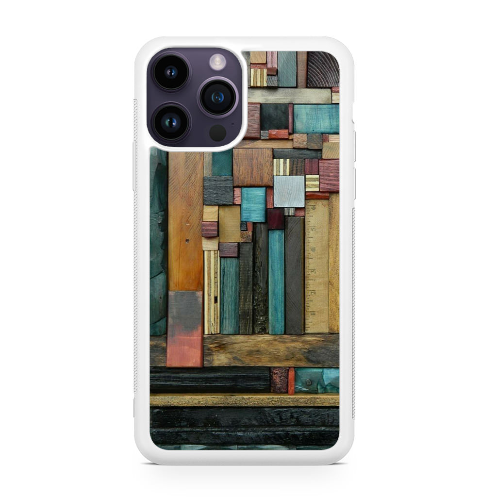 Painted Abstract Wood Sculptures iPhone 14 Pro / 14 Pro Max Case