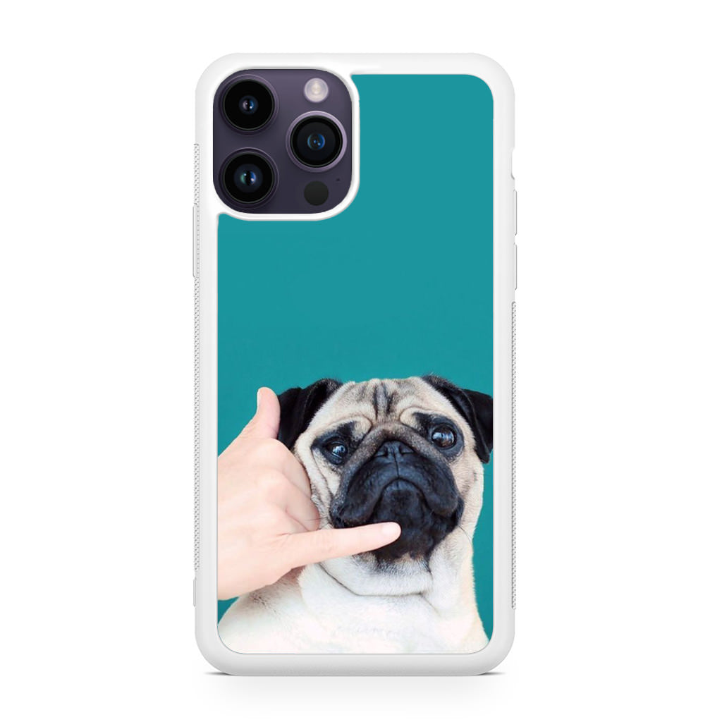 Pug is on the Phone iPhone 14 Pro / 14 Pro Max Case