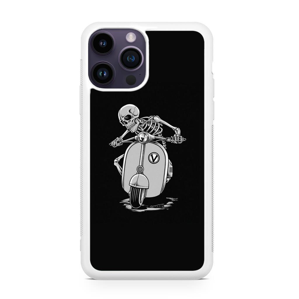 Skeleton Rides Scooter iPhone 14 Pro / 14 Pro Max Case