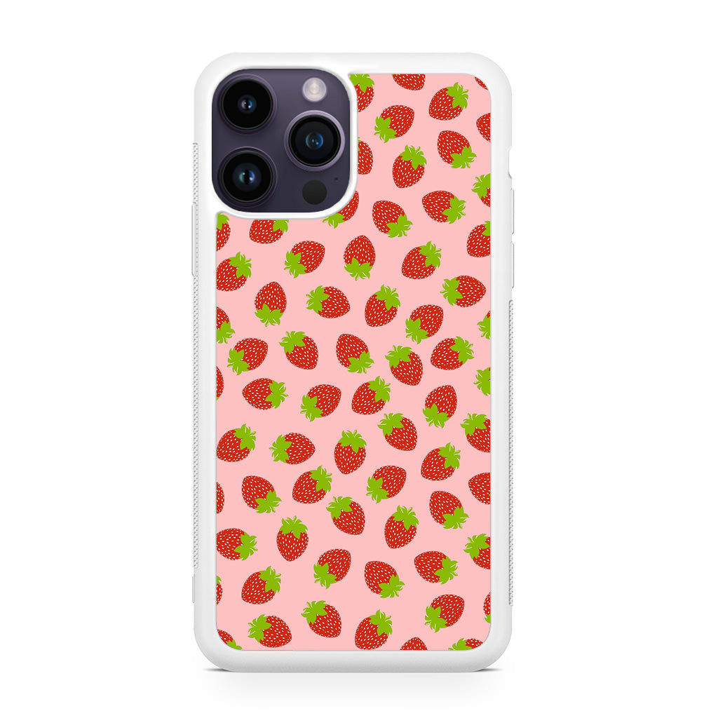 Strawberries Pattern iPhone 14 Pro / 14 Pro Max Case