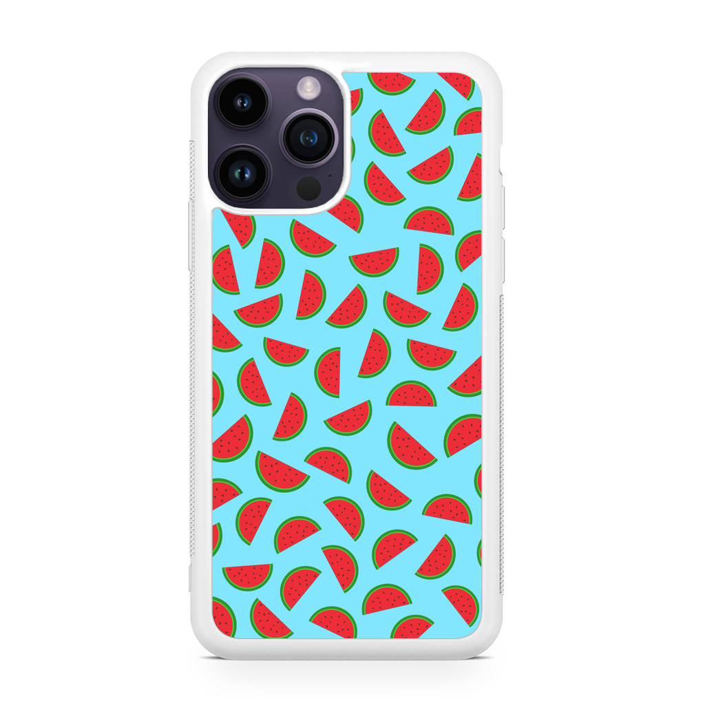 Watermelon Fruit Pattern Blue iPhone 14 Pro / 14 Pro Max Case