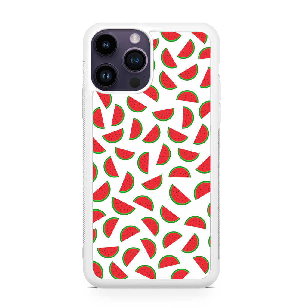 Watermelon Fruit Pattern White iPhone 14 Pro / 14 Pro Max Case