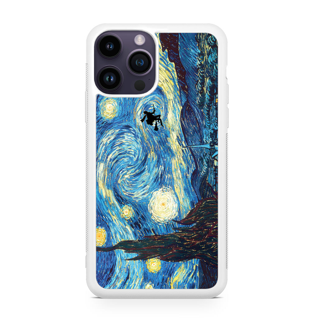 Witch on The Starry Night Sky iPhone 14 Pro / 14 Pro Max Case