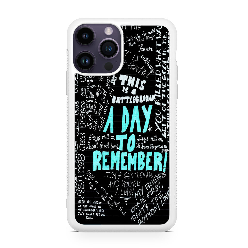 A Day To Remember Quote iPhone 15 Pro / 15 Pro Max Case