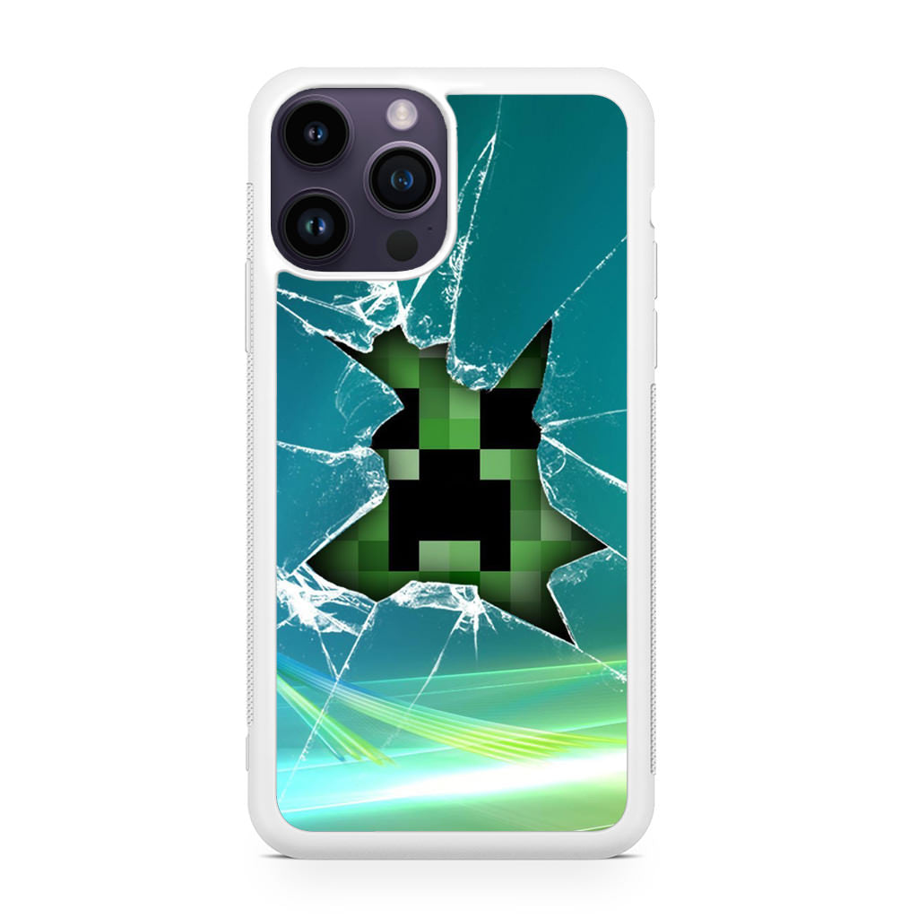 Creeper Glass Broken Green iPhone 15 Pro / 15 Pro Max Case