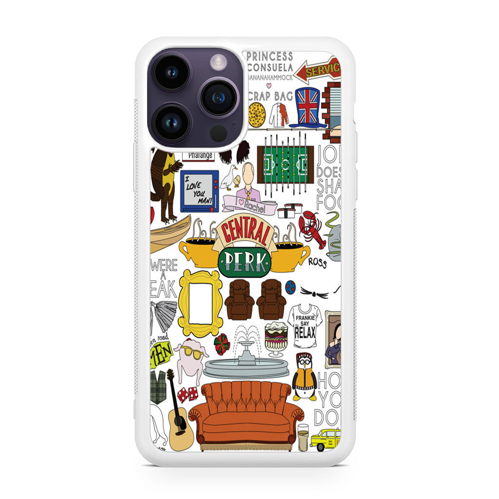 Friends TV Show Central Perk Sticker iPhone 15 Pro / 15 Pro Max Case