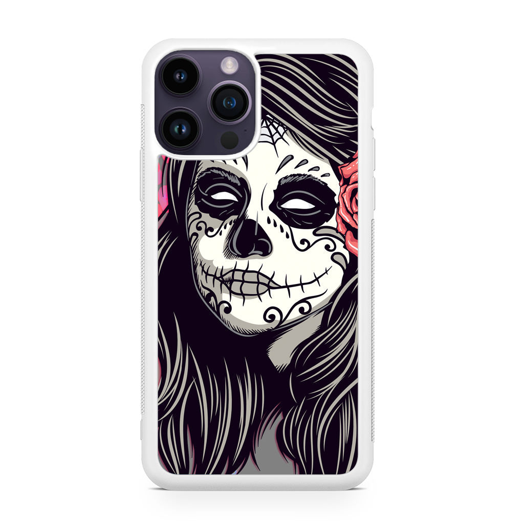 Girl Skull Flower iPhone 14 Pro / 14 Pro Max Case