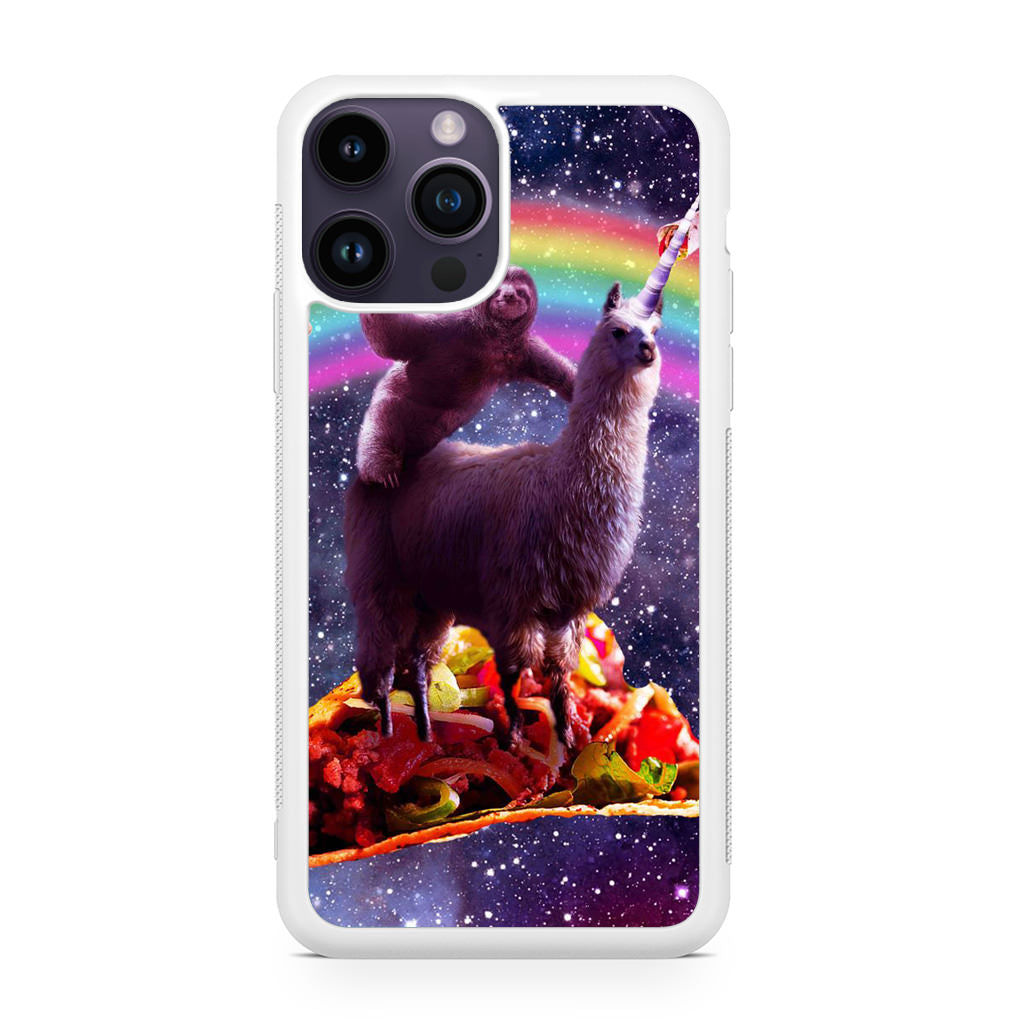 LLama And Sloth On Space iPhone 14 Pro / 14 Pro Max Case