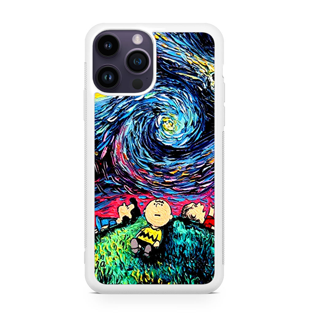 Peanuts At Starry Night iPhone 14 Pro / 14 Pro Max Case