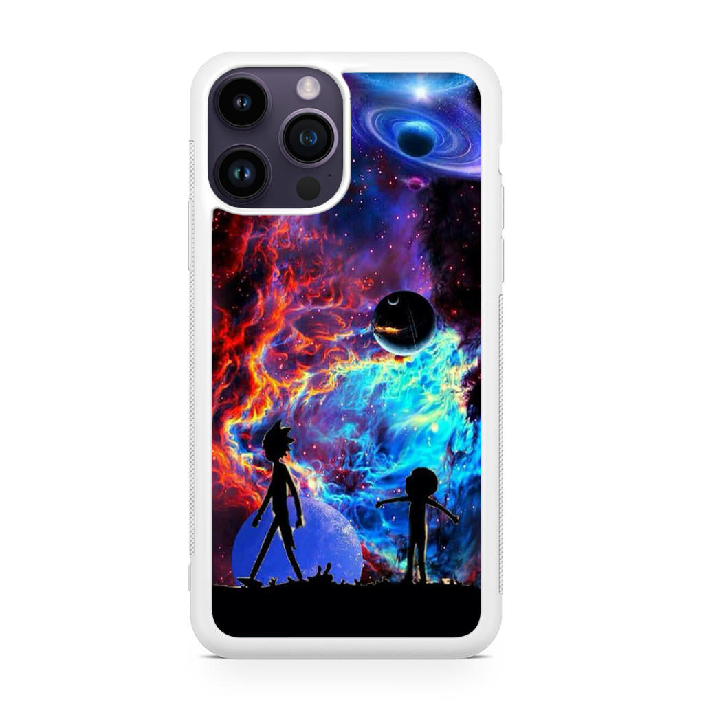 Rick And Morty Flat Galaxy iPhone 15 Pro / 15 Pro Max Case