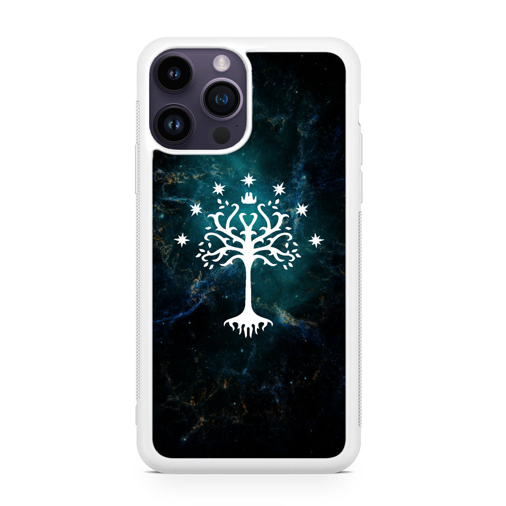 White Tree Of Gondor In Space Nebula iPhone 14 Pro / 14 Pro Max Case