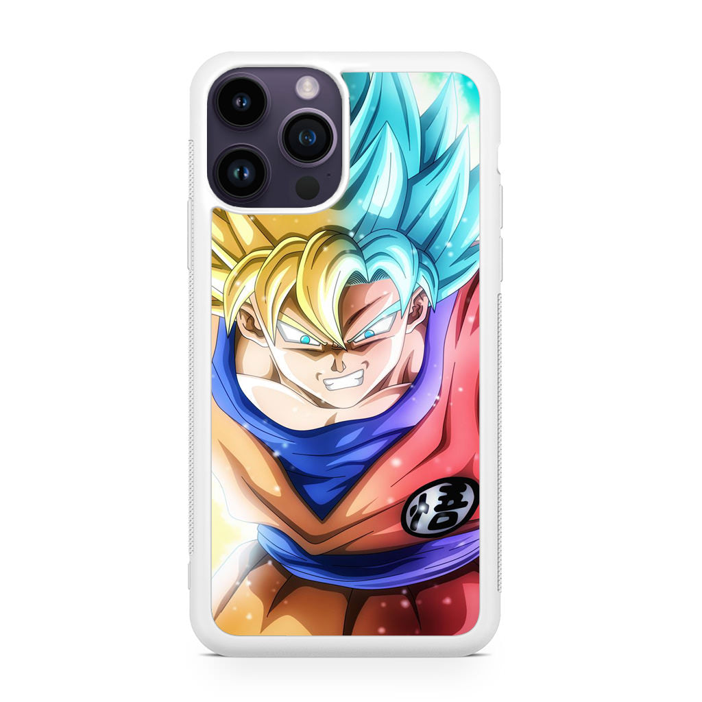 Goku SSJ 1 to SSJ Blue iPhone 14 Pro / 14 Pro Max Case