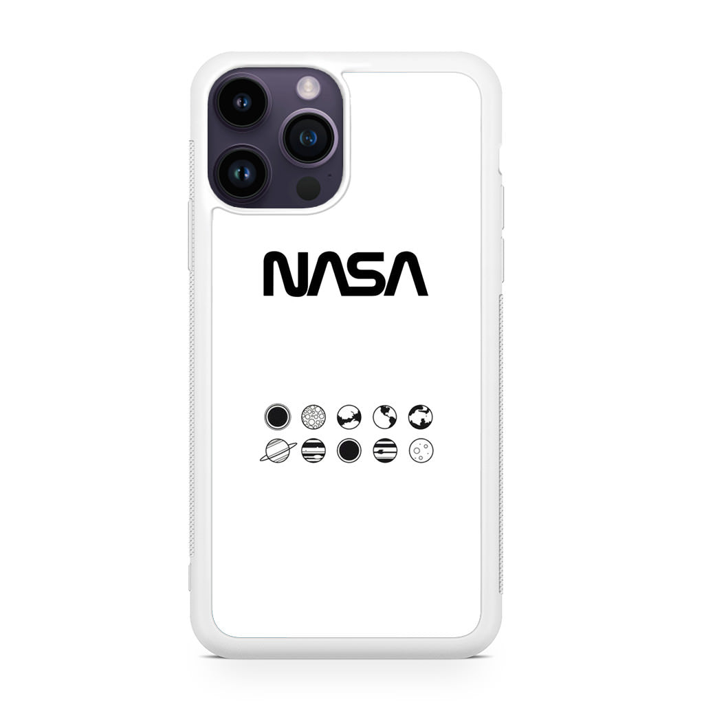 NASA Minimalist White iPhone 14 Pro / 14 Pro Max Case