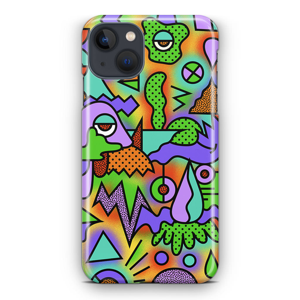 Abstract Colorful Doodle Art iPhone 14 / 14 Plus Case