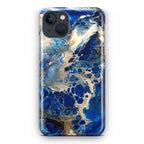 Abstract Golden Blue Paint Art iPhone 14 / 14 Plus Case