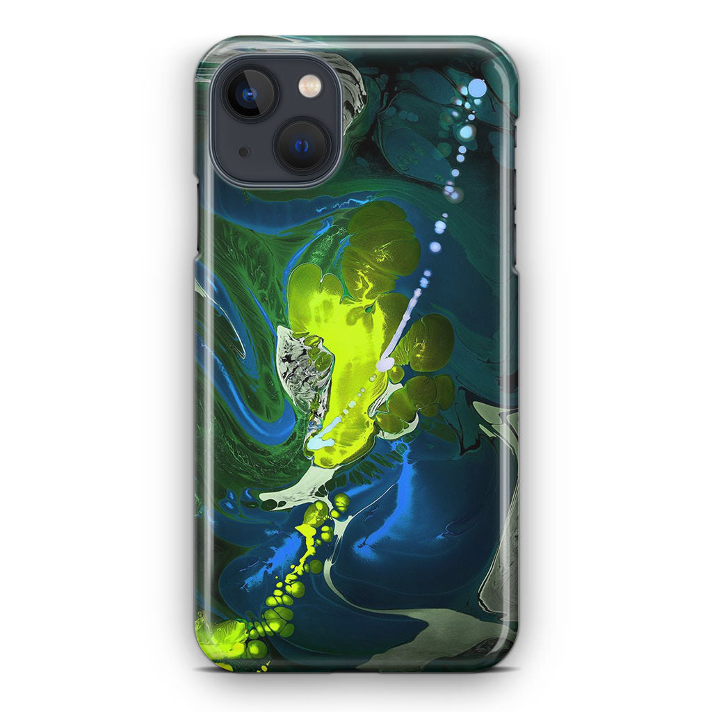 Abstract Green Blue Art iPhone 14 / 14 Plus Case