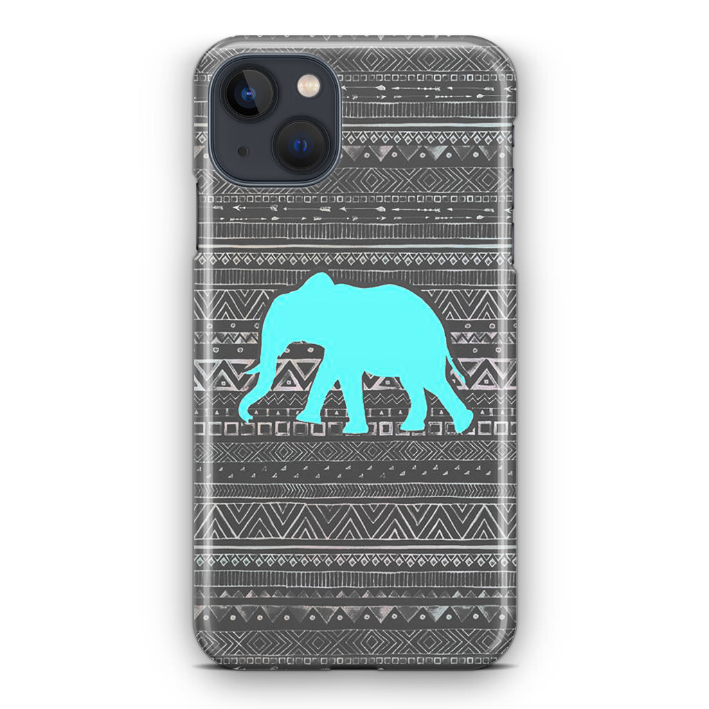 Aztec Elephant Turquoise iPhone 14 / 14 Plus Case