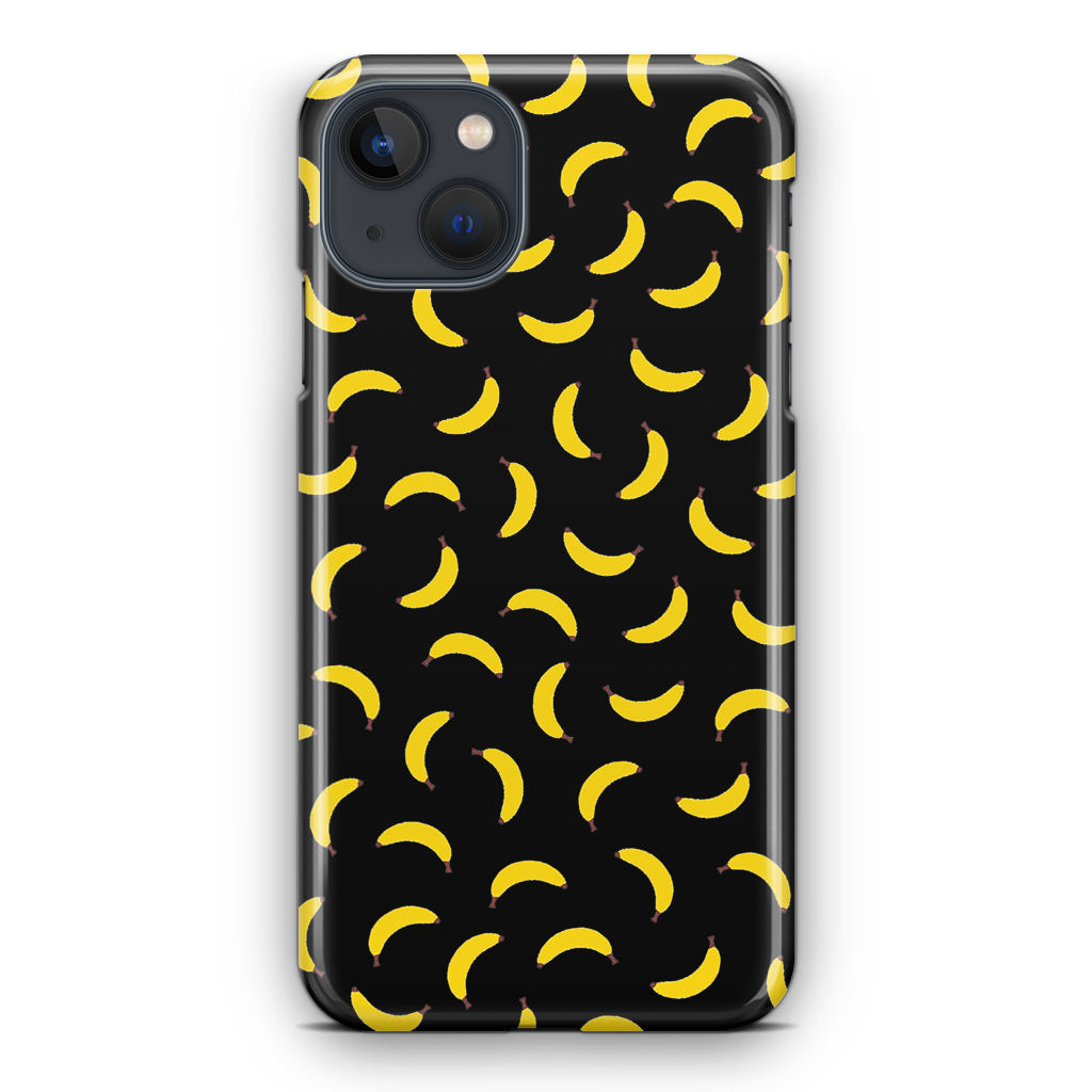 Bananas Fruit Pattern Black iPhone 14 / 14 Plus Case