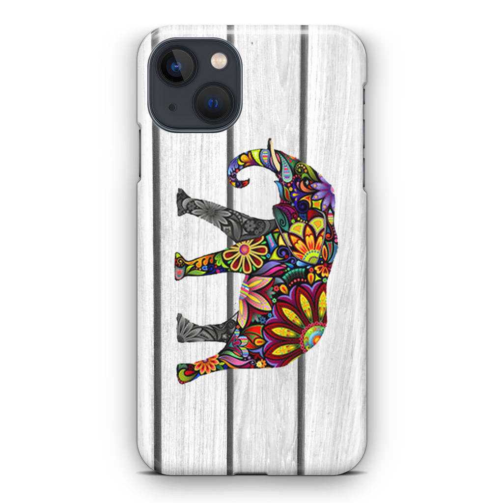 Colorful Elephant Flower iPhone 14 / 14 Plus Case