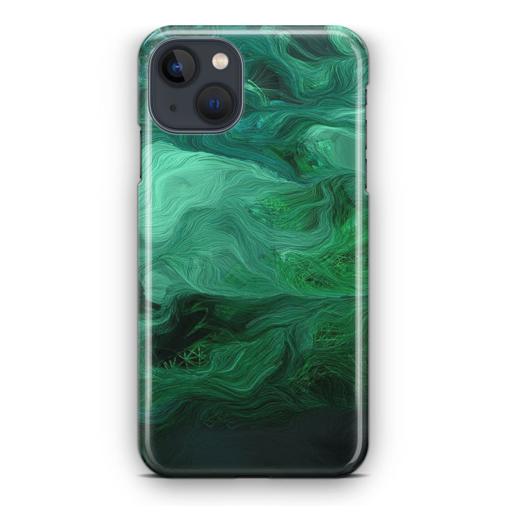 Green Abstract Art iPhone 14 / 14 Plus Case