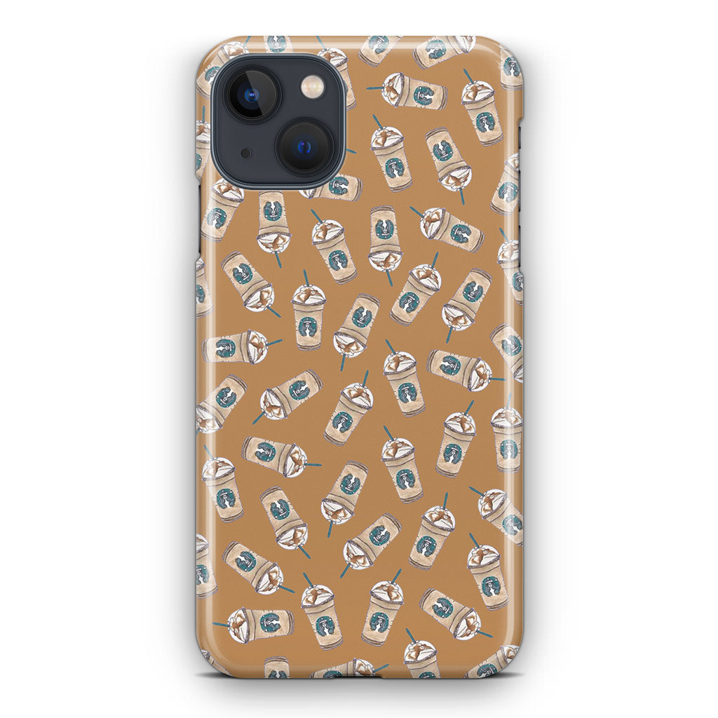 Iced Cappuccinos Lover Pattern iPhone 14 / 14 Plus Case