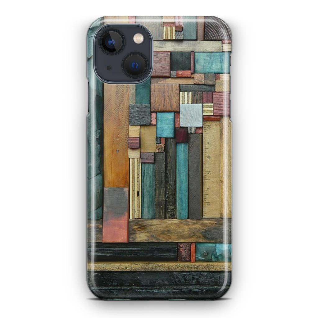 Painted Abstract Wood Sculptures iPhone 14 / 14 Plus Case