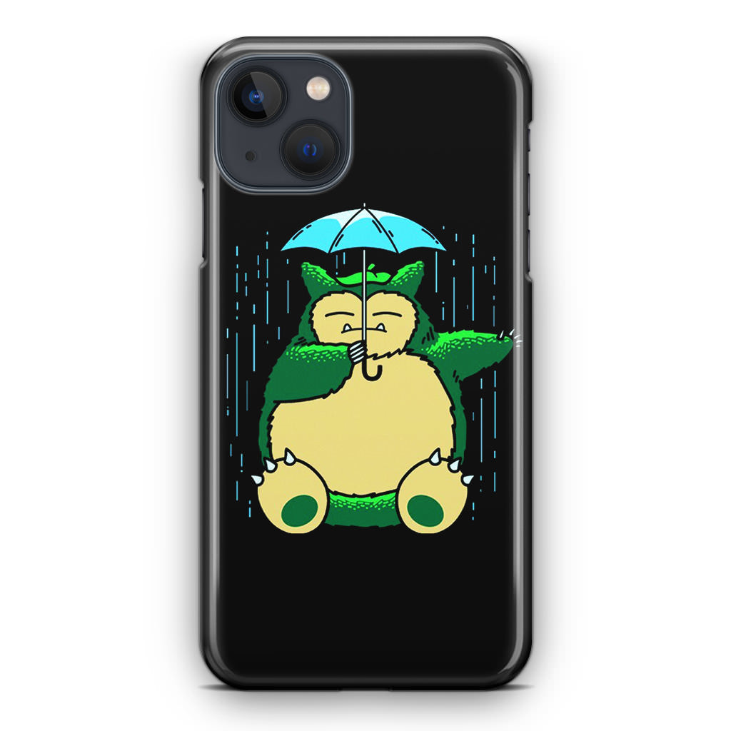 Cute Snorlax Umbrella iPhone 14 / 14 Plus Case