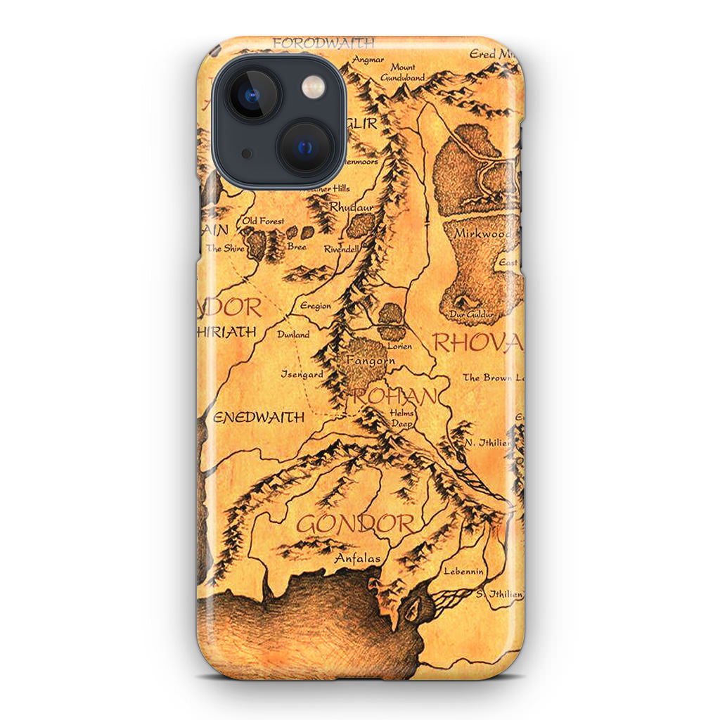 Middle Earth Map Hobbit iPhone 14 / 14 Plus Case