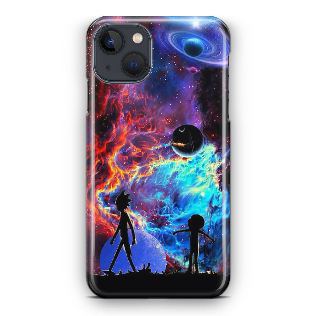 Rick And Morty Flat Galaxy iPhone 14 / 14 Plus Case