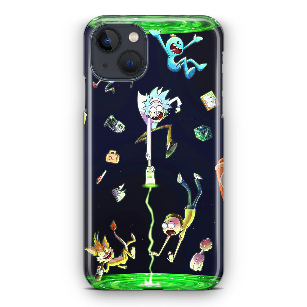 Rick And Morty Portal Fall iPhone 14 / 14 Plus Case