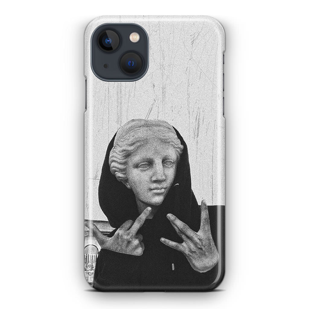 Greek Statue Wearing Hoodie iPhone 14 / 14 Plus Case