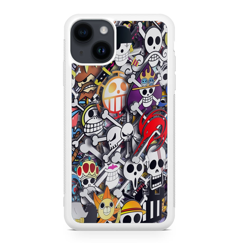 All Pirate Symbols One Piece iPhone 14 / 14 Plus Case