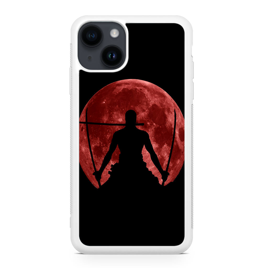 Silhouette Of Zoro In Santoryu Mode iPhone 14 / 14 Plus Case