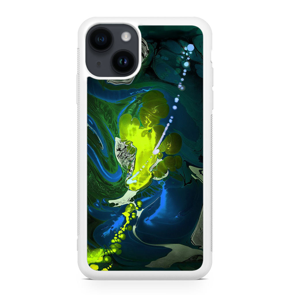 Abstract Green Blue Art iPhone 14 / 14 Plus Case