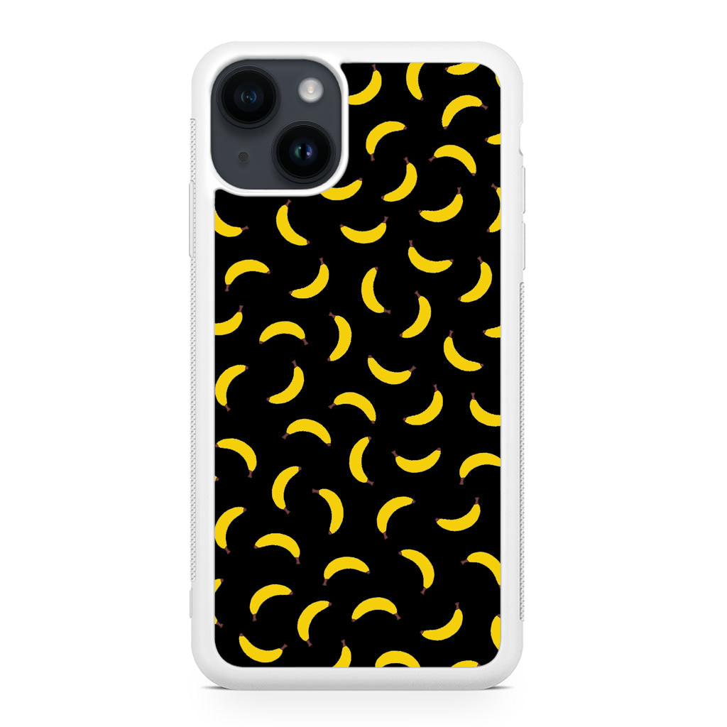 Bananas Fruit Pattern Black iPhone 14 / 14 Plus Case