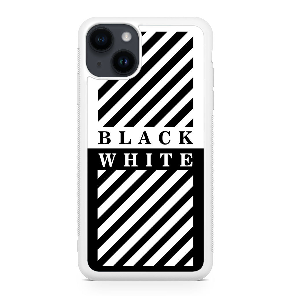 Black White Stripes iPhone 14 / 14 Plus Case