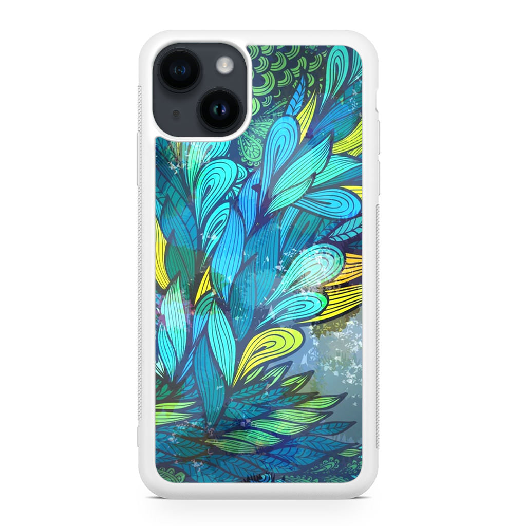 Colorful Art in Blue iPhone 14 / 14 Plus Case