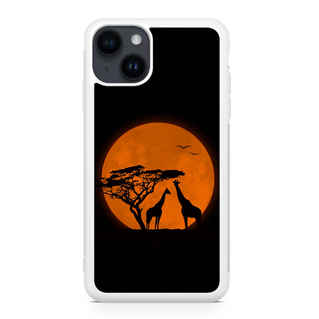 Giraffes Silhouette iPhone 14 / 14 Plus Case