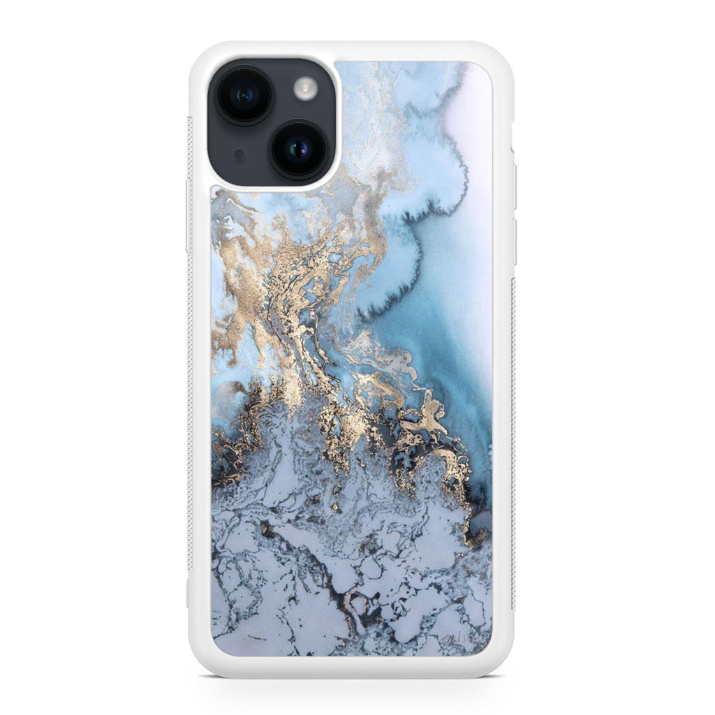 Golden Azure Marble iPhone 14 / 14 Plus Case