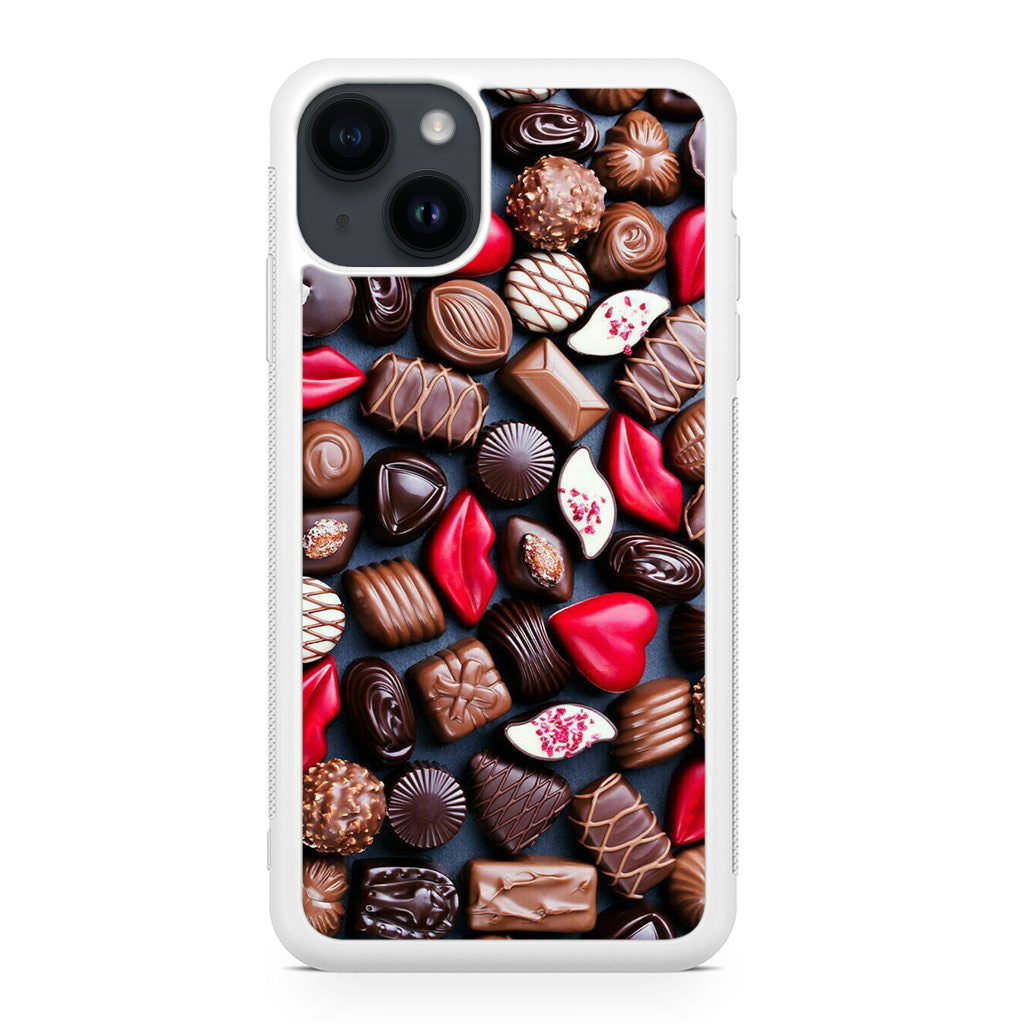 I Love Choco Pattern iPhone 14 / 14 Plus Case