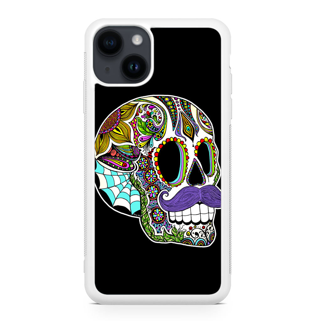 Mustache Sugar Skull iPhone 14 / 14 Plus Case