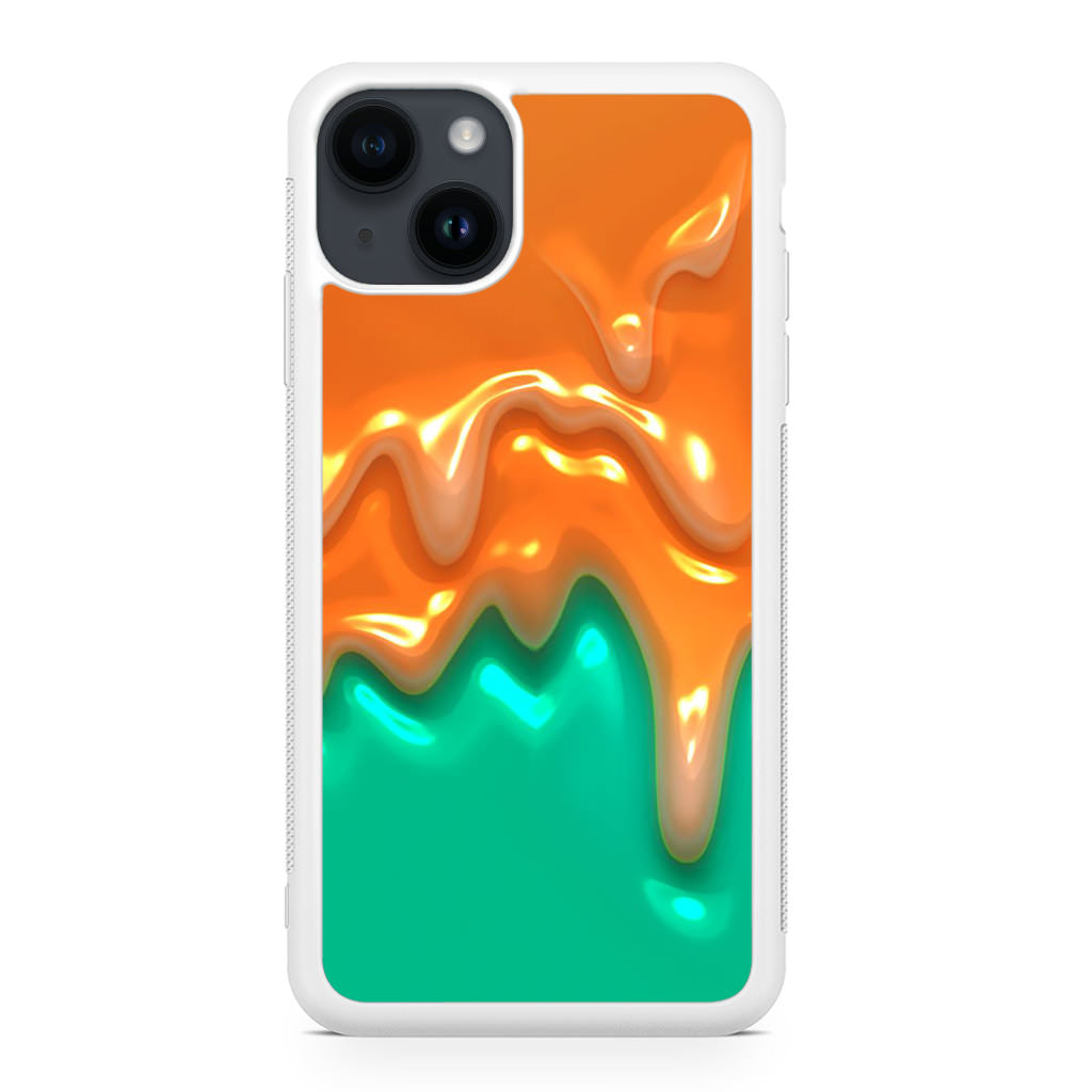 Orange Paint Dripping iPhone 14 / 14 Plus Case