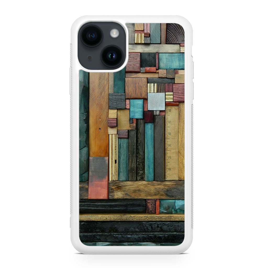 Painted Abstract Wood Sculptures iPhone 14 / 14 Plus Case