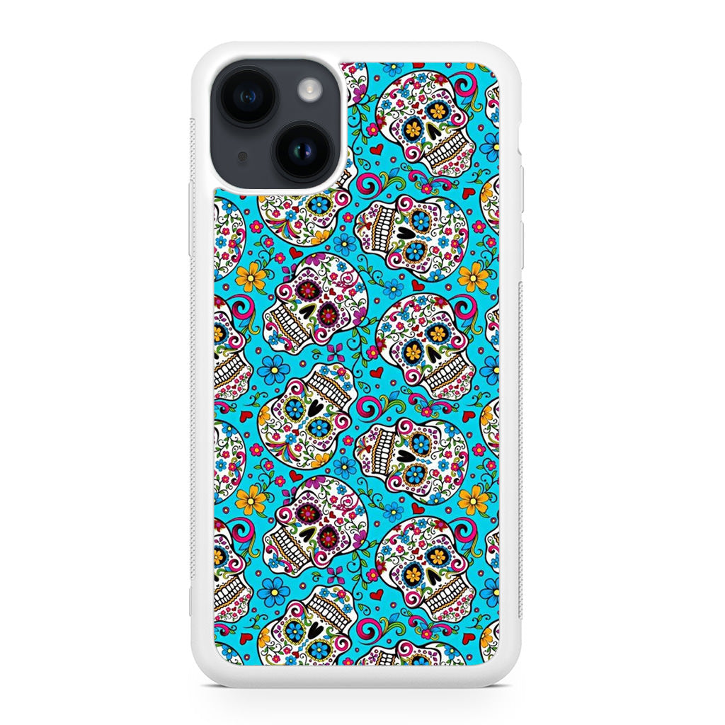 Skull Floral Sugar iPhone 14 / 14 Plus Case