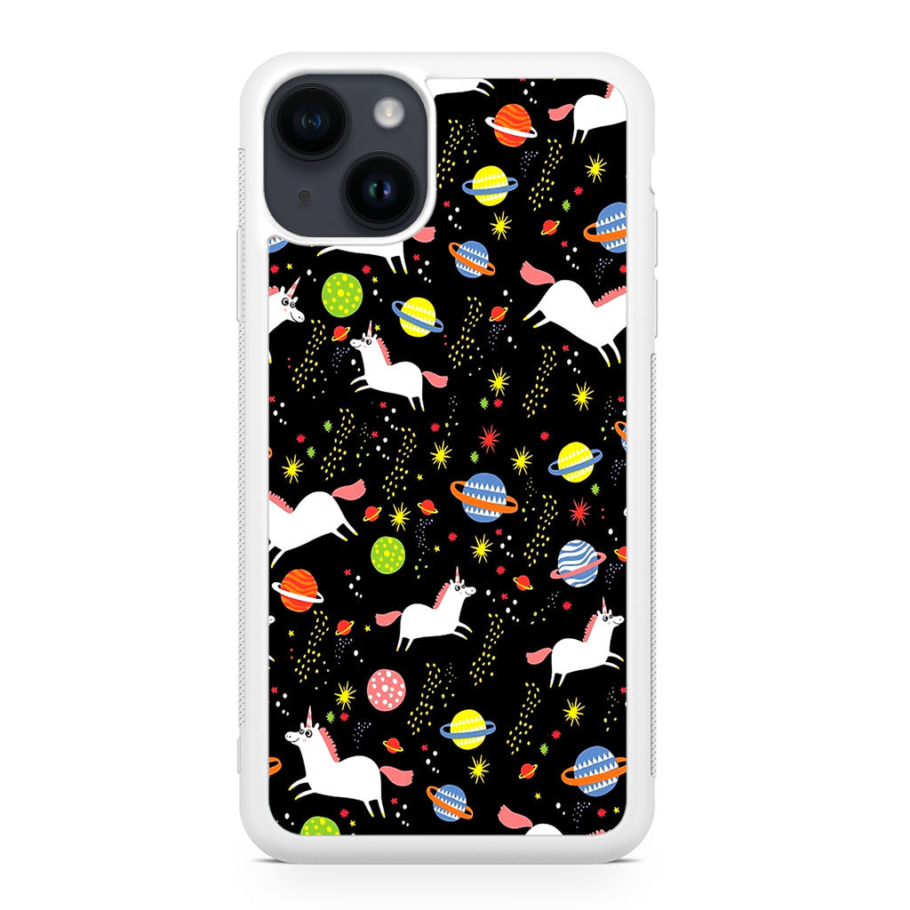 Space Unicorn Pattern iPhone 14 / 14 Plus Case