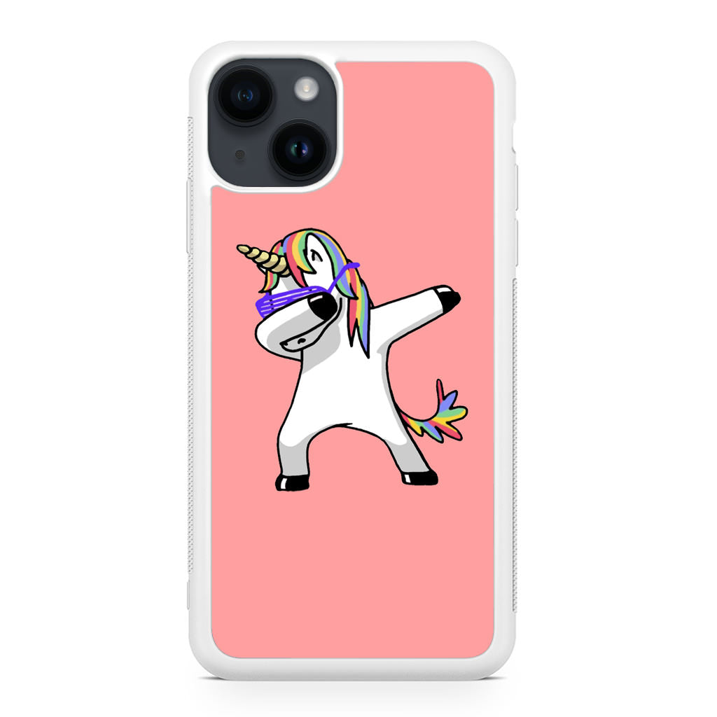 Unicorn Dabbing Pink iPhone 14 / 14 Plus Case