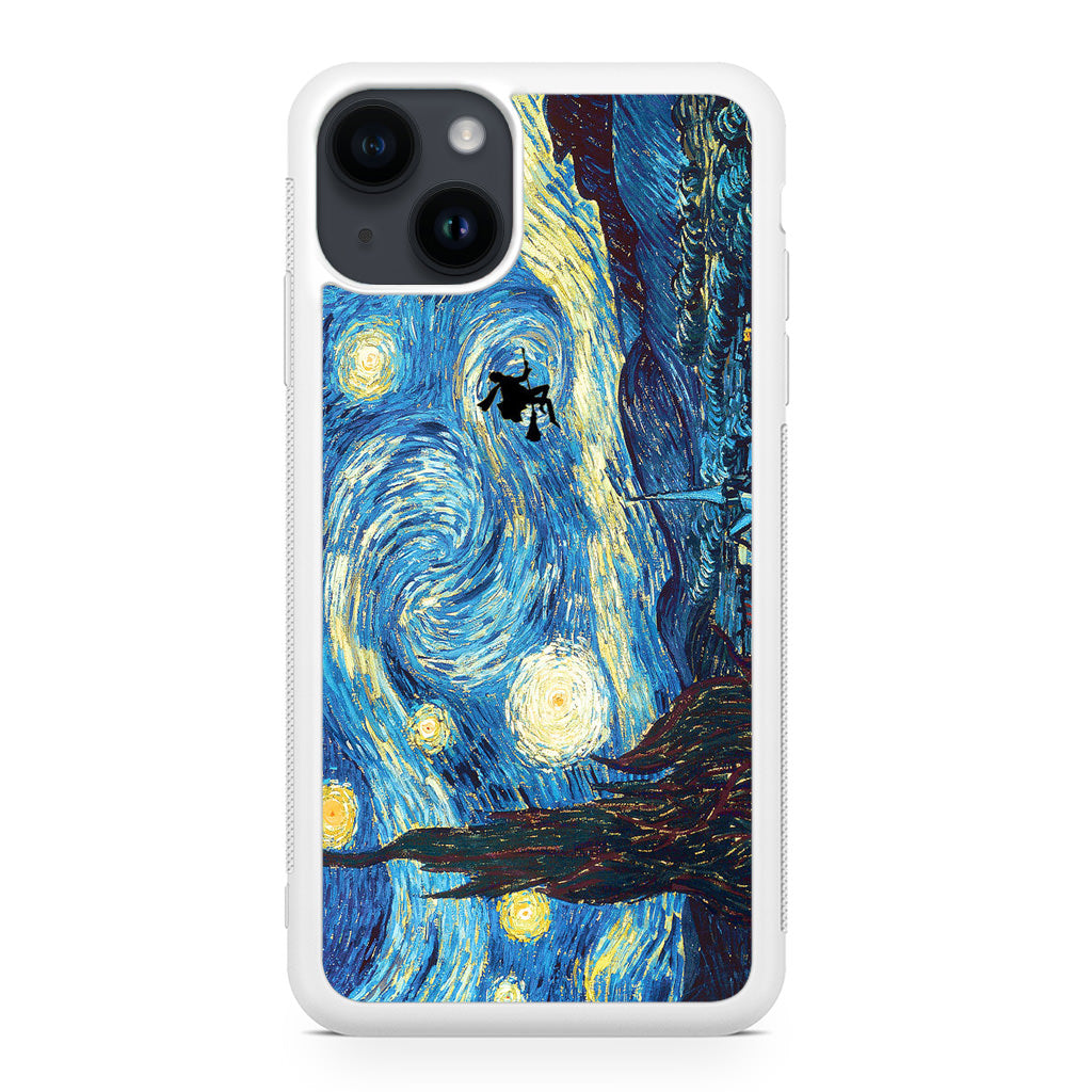 Witch on The Starry Night Sky iPhone 14 / 14 Plus Case