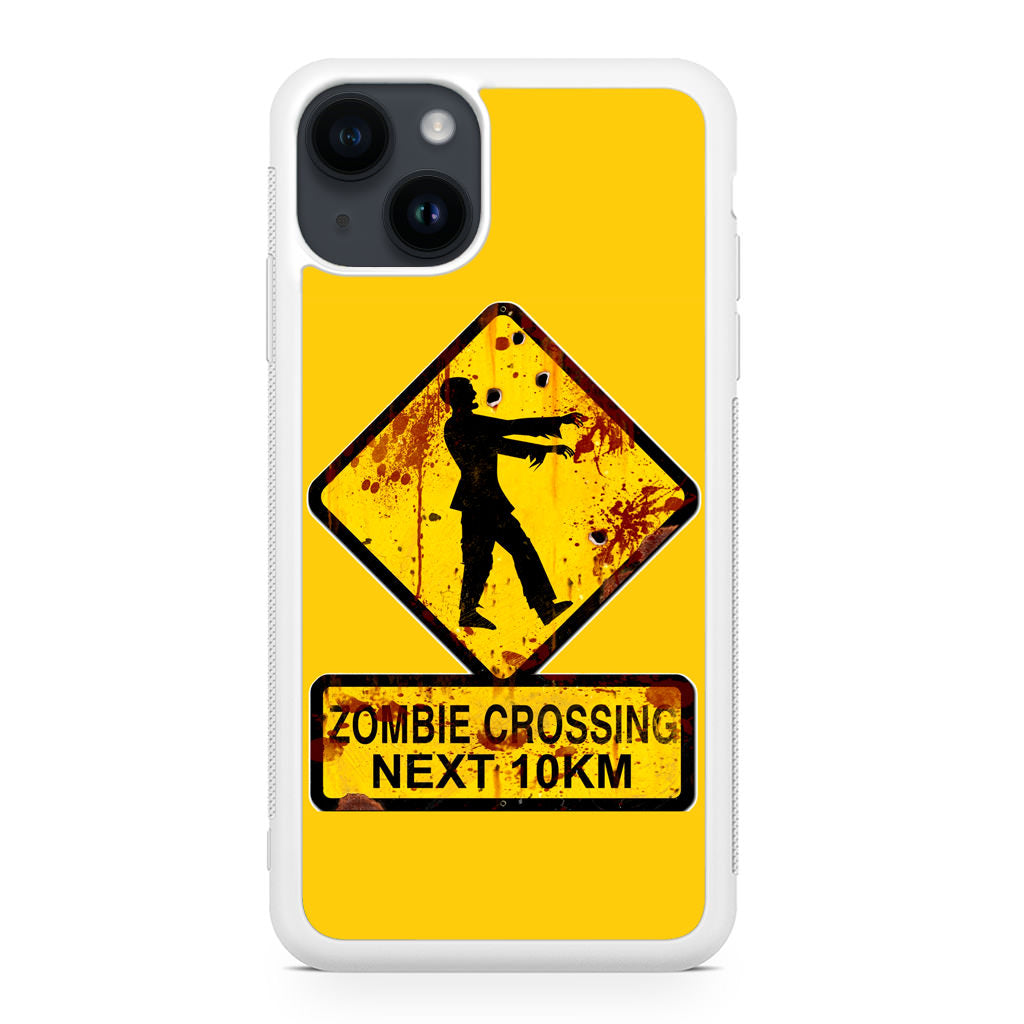 Zombie Crossing Sign iPhone 14 / 14 Plus Case